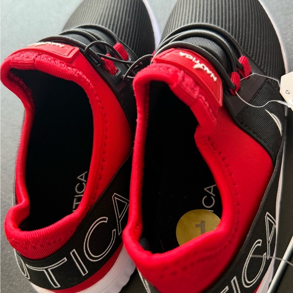 Nautica Black and Red Velcro Athletic Sneakers - Picture 5 of 6